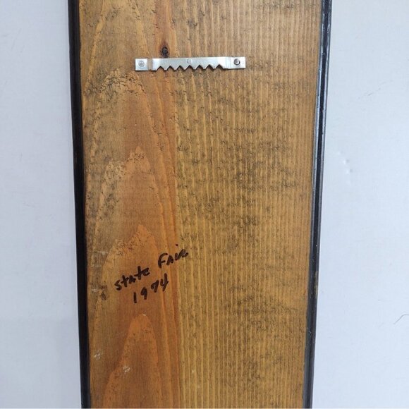 Vintage 70s Signed Fransen Handpainted Wood Board Wall Hanging Geraniums Floral - Picture 7 of 9